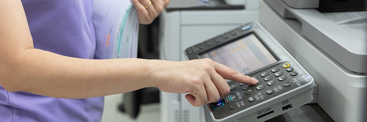 Person using copier