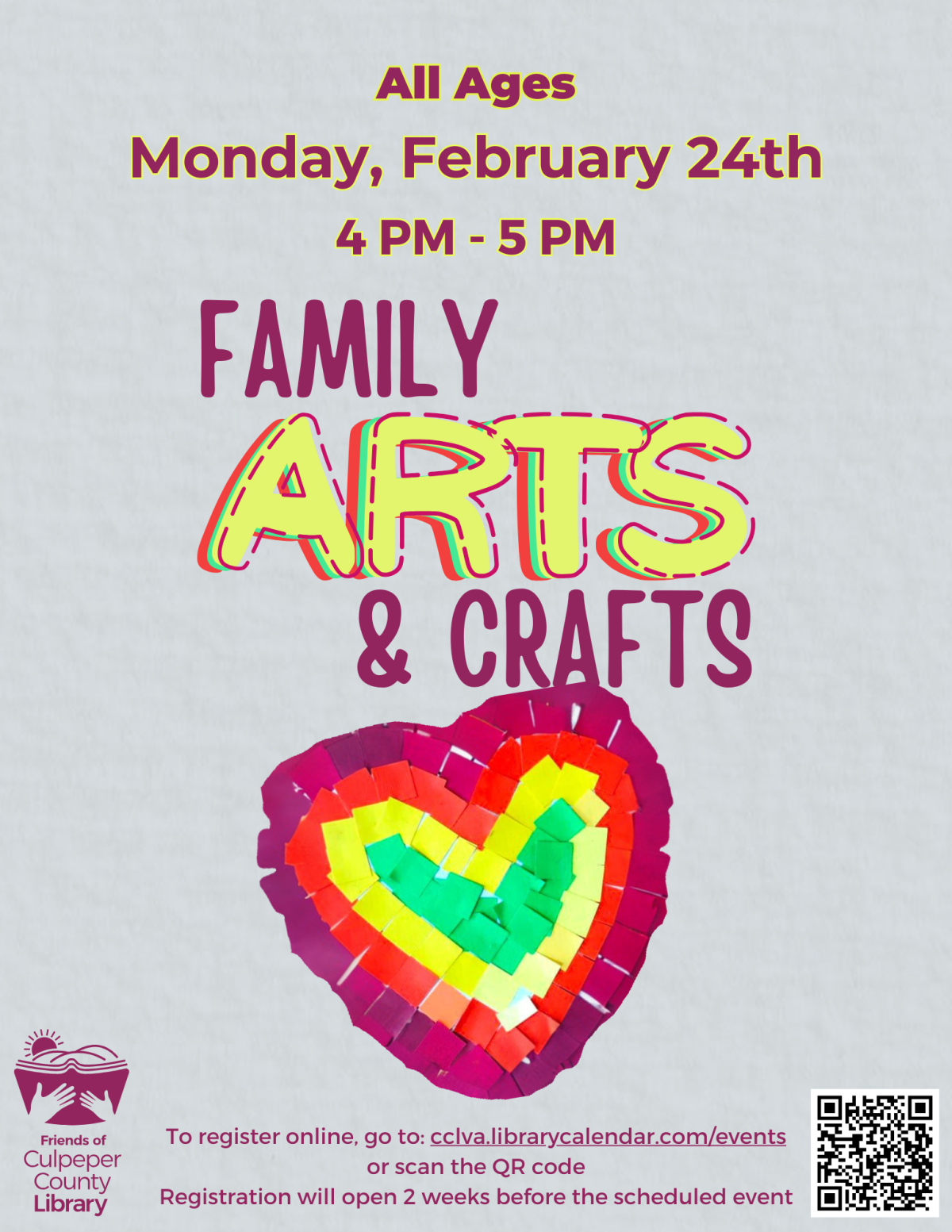 Heart craft with words for Arts & Crafts event